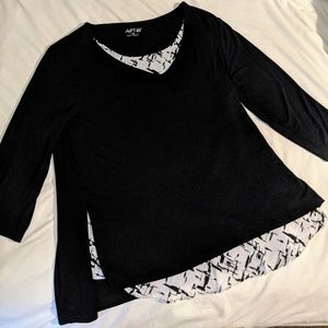 Apt 9 flowing black and white top